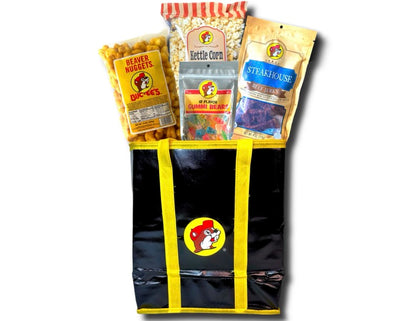 Bucees Snack Bundle (4pc) Beef Jerkey, Beaver Nuggets, Gummy Bears, Kettle Corn